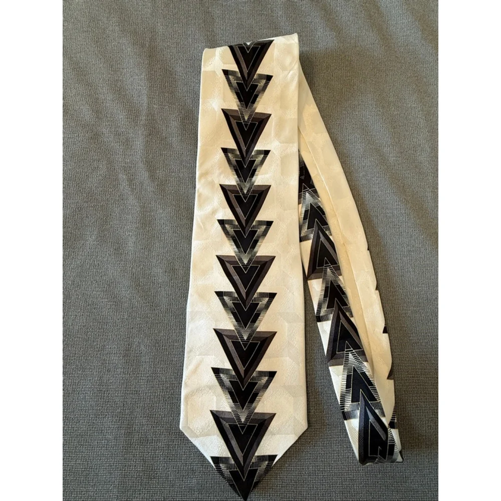 Ottimo Uomo art deco necktie cream/black